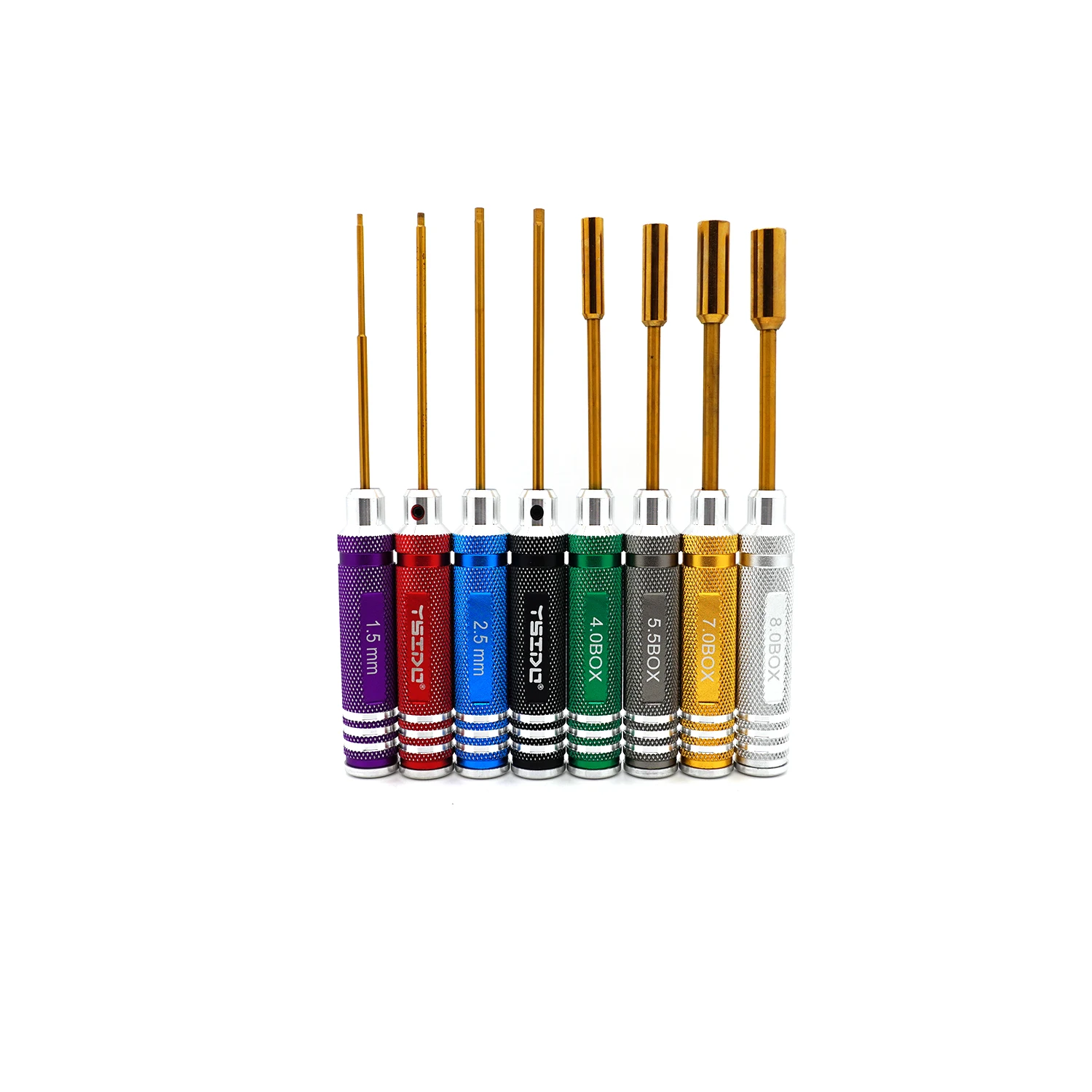 8-teiliges Werkzeugset 1,5–3,0 mm Sechskantschraubendreher 4,0–8,0 mm Mutterschlüssel für RC-Car Tamiya HPI HSP Traxxas Losi Axial Kyosho Modellteile