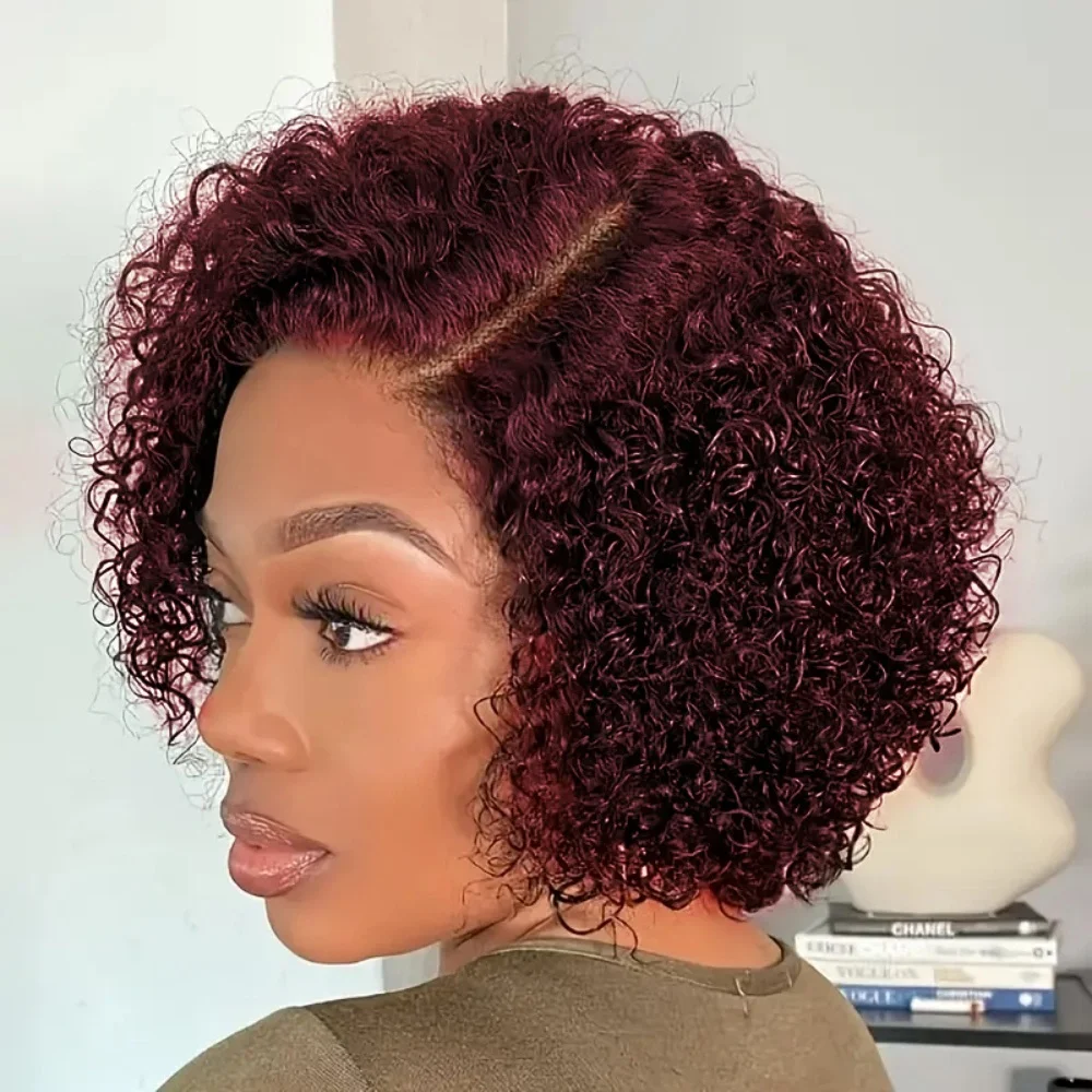 

Глубокие вьющиеся парики фронта шнурка 13x4 Парик с стрижкой пикси Парик из натуральных волос Парики фронта шнурка Человеческие волосы Боб Парик Человеческие волосы Предварительно выщипанные