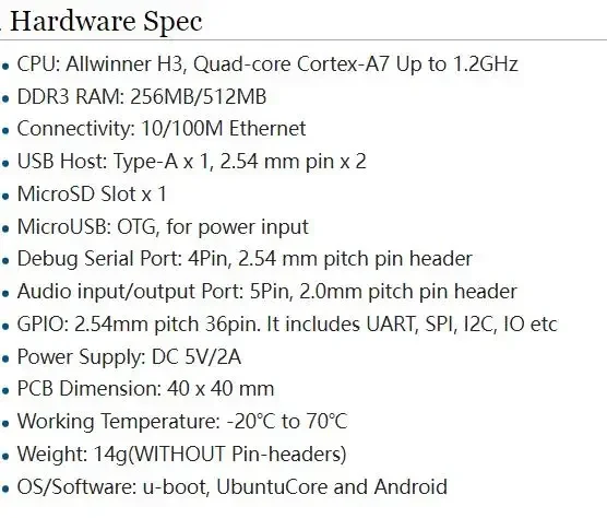 NanoPi NEO V1.4 LTS 512 MB DDR RAM Allwinner H3, OpenWRT, Quad Cortex-A7 Tot 1,2 GHz, ondersteuning Ubuntu Linux Armbian DietPi Kali