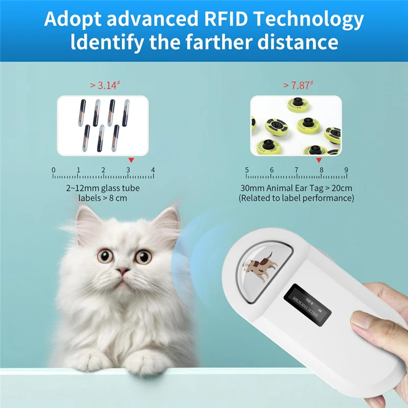 

ABZZ-134.2Khz RFID Reader Pet Microchip Scanner Portable Animal Chip Reader For Animal ID Number Identification