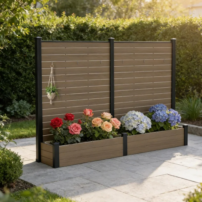 

2026 New：2Pack Privacy Planter, 70 H x 51 Outdoor Garden Screen, Waterproof Aluminum Frame with Thick Wo