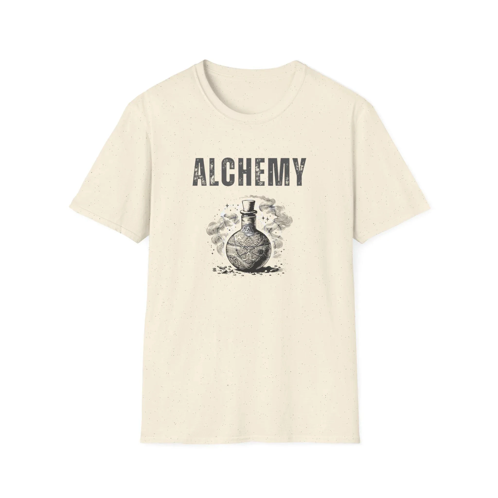 تي شيرت Softstyle للجنسين بطابع Alchemy تي شيرت جرافيك لمحبي العلوم ملابس كاجوال جمالية عتيقة هدية للطلاب