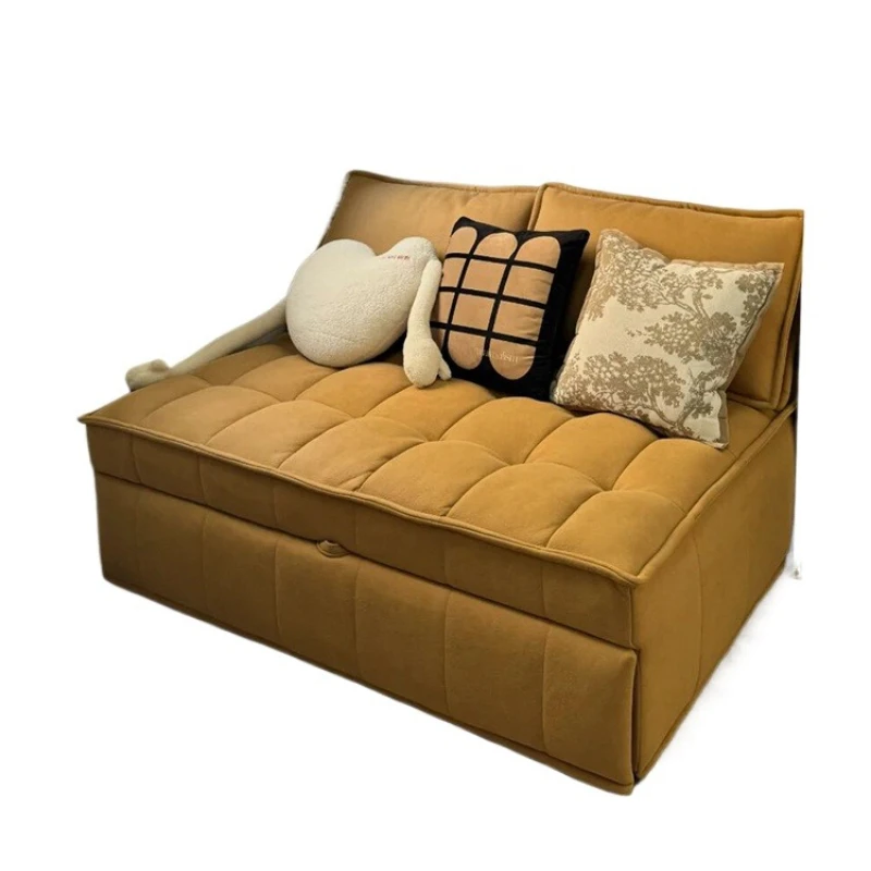 

Tofu puff sofa bed technology cloth cream wind double small apartment living room foldable dual-purpose multi-functional single