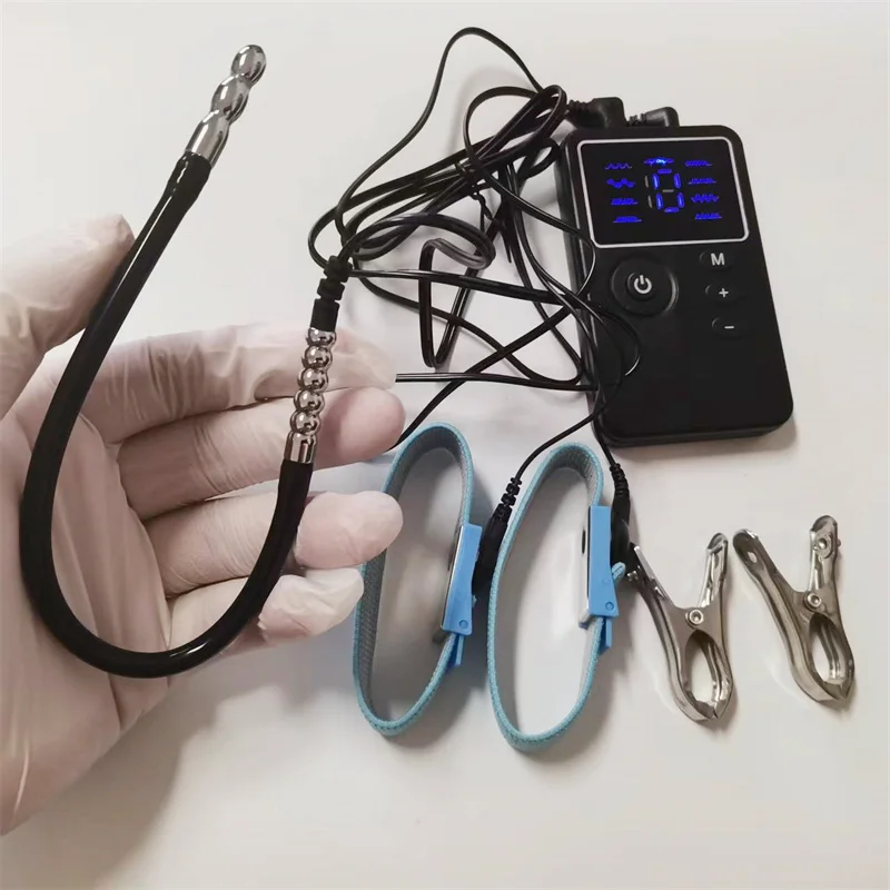 8 طرق صدمة كهربائية مجرى البول السبر إدراج المعادن الذكور التوصيل موسع الحصان العين قضيب خواتم الديك الحلمات كليب لعبة الجنس الرجال