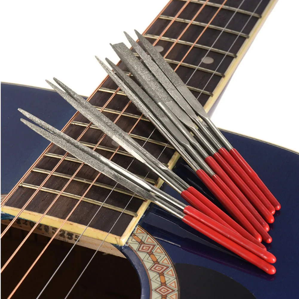 Home Red Silver File Guitar Shims Smooth Versatile Adjustments Convenient Handy Luthier Precise Repair Cutting