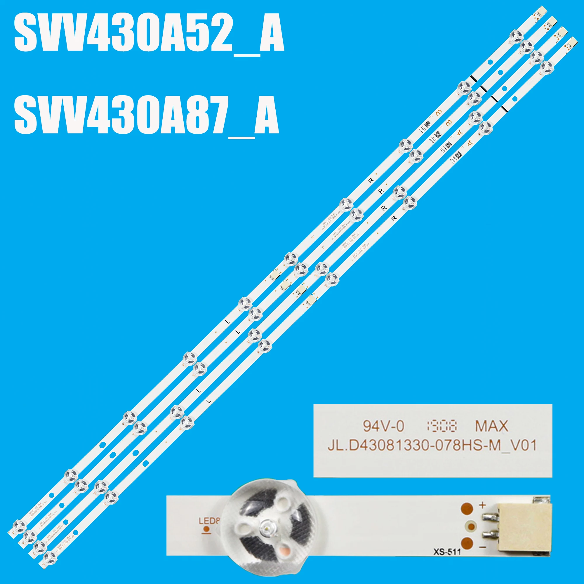 1/5/10 Kit For JL.D430A1330-078HS-M_V01 SVV430A87 LT43C890 TX-43FX550E TX-43FX550B TX43FX551B TX43FX555B TX43FX555E TX43GS350E