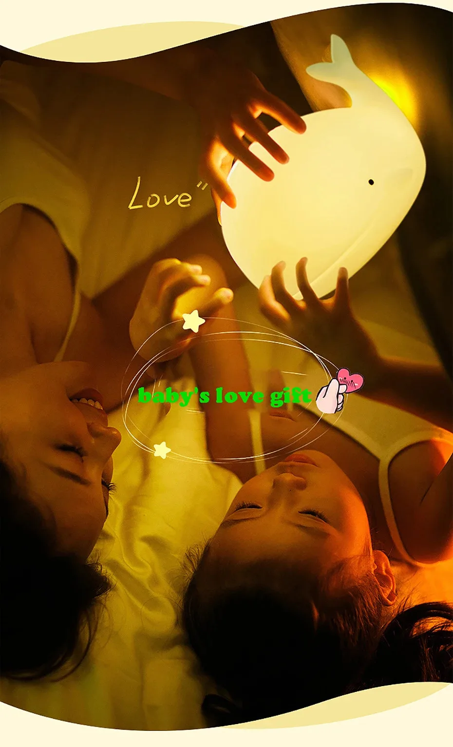 Soft Silicone Cartoon Whale Night Light For Children Room Decor USB Rechargeable Kids Bedroom Sleep Lamp Dropshipping