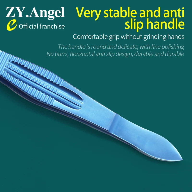 Ophthalmic forceps, double eyelid suture removal tool, micro dovetail toothed platform, large belly plastic forceps