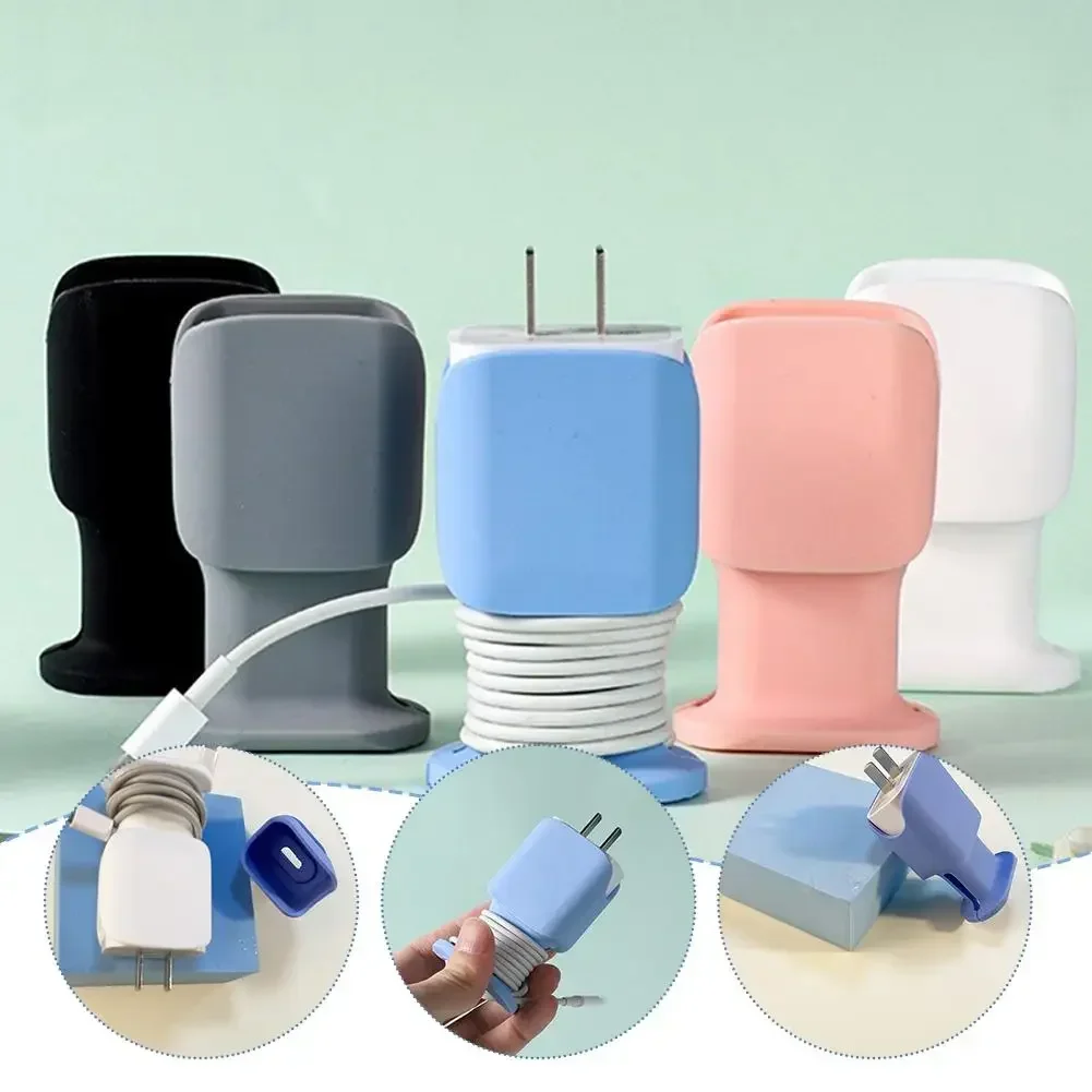 Portable 2 in 1 Silicone Charger Protector Anti-Break Protection For iPhone 20W Charger Protective Case Cable Storage