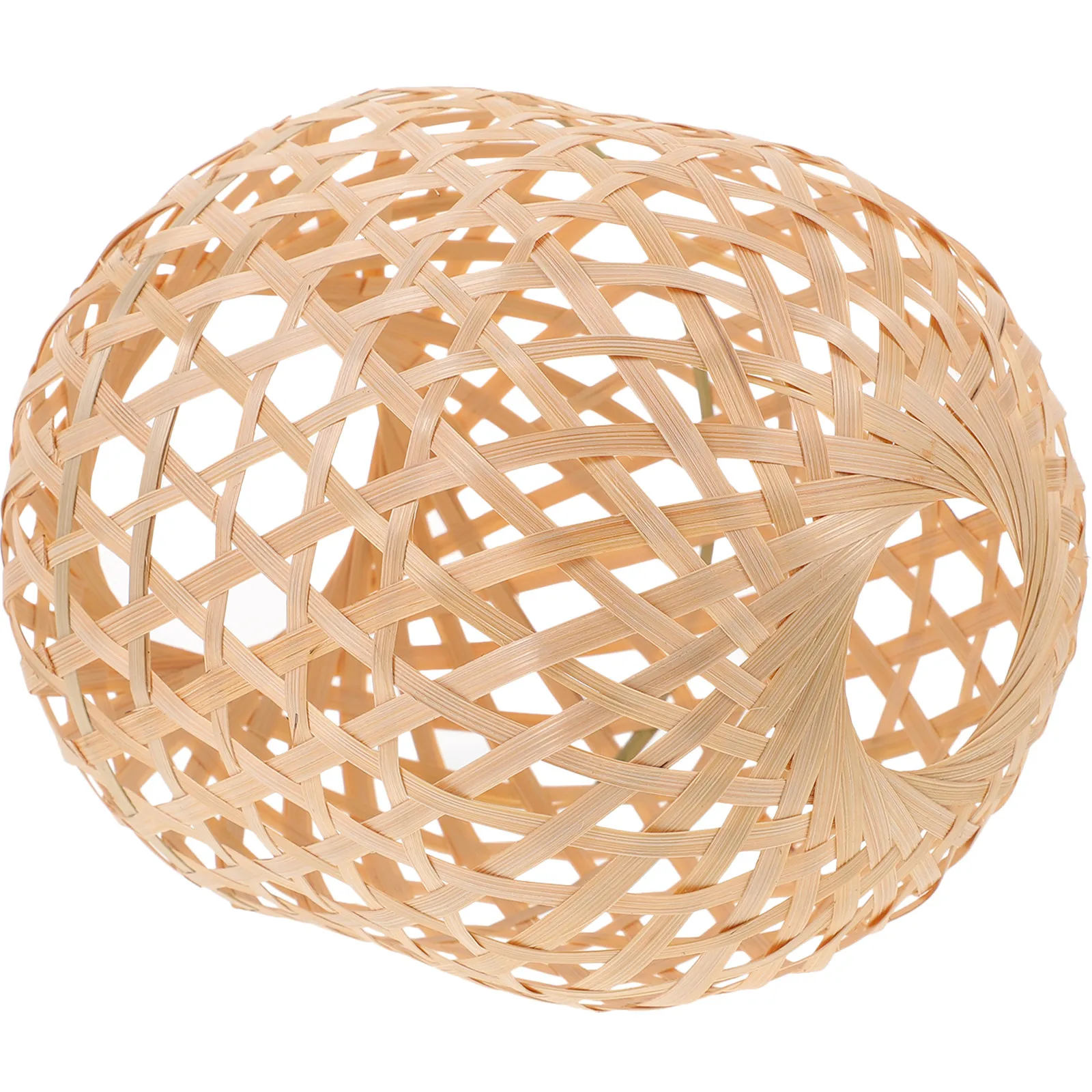 Rustic Bamboo Pendant Lamp Shade Woven Chandelier Cover Hanging Light Fixture Shade Softens Illumination Perfect for Office