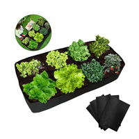 4/8 Pockets Felt Flowerpot For Vegetables Flowers Breathe Cloth Rectangular Planting Bag Raised Garden Bed Multi-grid