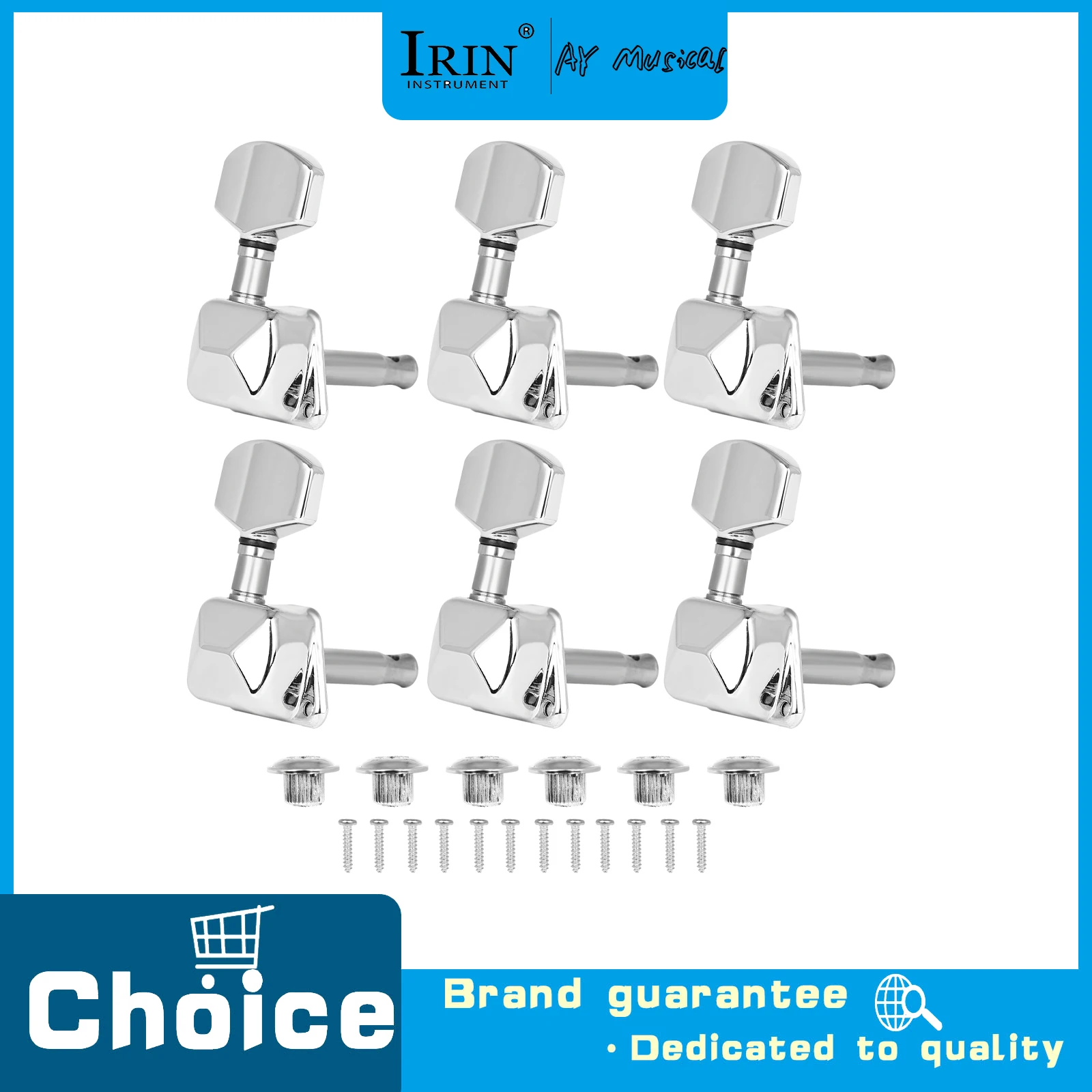 Y-73 Folk Guitar String Knob Semi Closed Silver Durable Metal Head Knob Guitar String Tuning Pegs for Guitar Accessories Parts