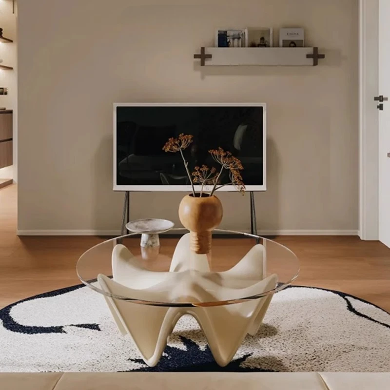 

Transparent Minimalist Coffee Table Unique Aesthetic Living Room Designer Coffee Table Nordic Glass Mesa Auxiliar Home Furniture
