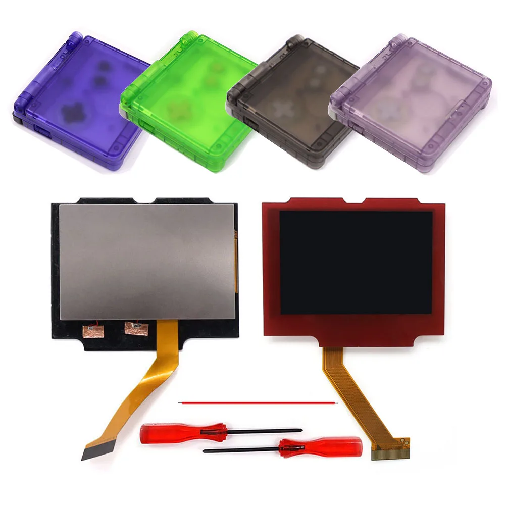 

Clear Shell Red Lens V5 Drop In Pre Laminated 720x480 Retro Pixel IPS LCD Kit Backlight For GBA SP Console No Need to Cut Shell