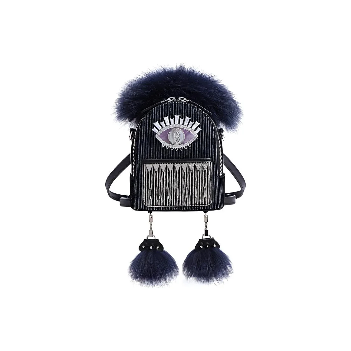 FION Sheepskin Artificial Leather Backpack On The Shoulder Regular Women's Multicolor FAAFIPK051