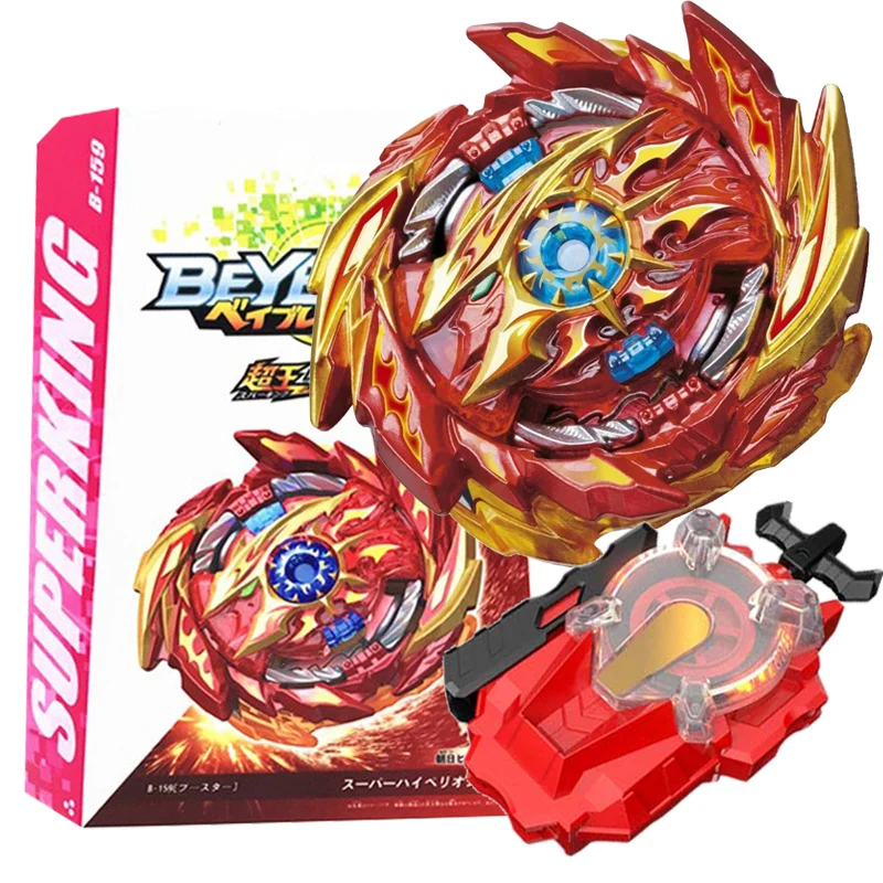 Box Set B-159 Super Hyperion Super King B159 Spinning Top with Spark Launcher Box Kids Toys for Children