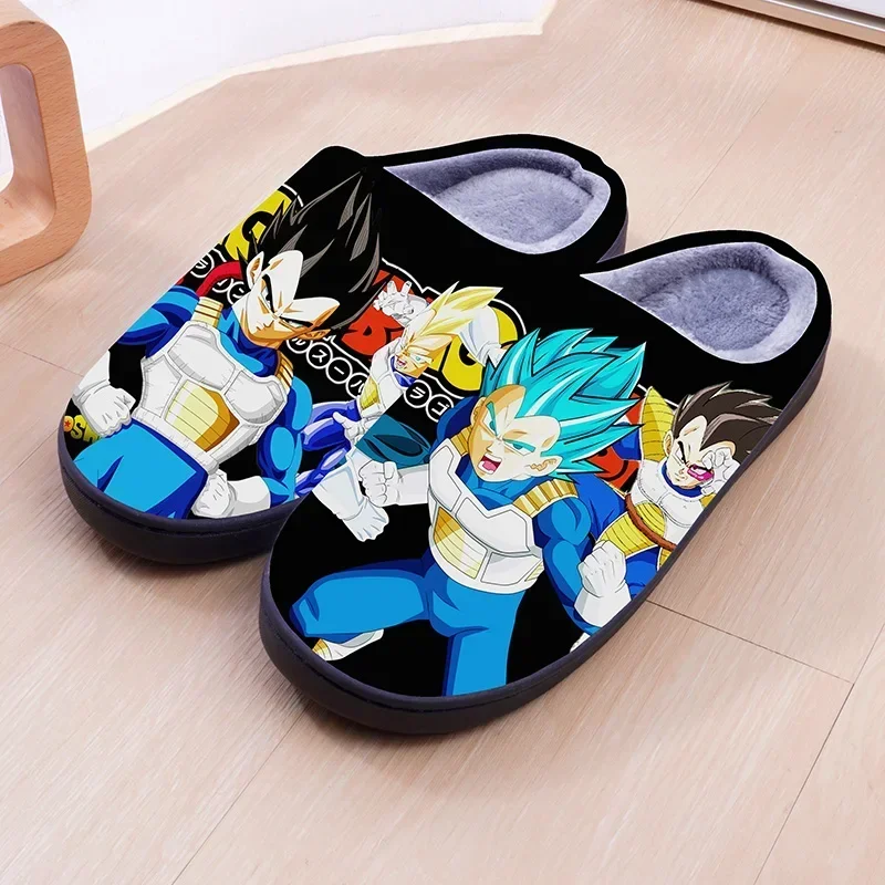 Dragon Ball Cartoon Warm Plush Cosplay Slippers Couple\'s Indoor Non-slip House Slides Men And Women Toe Wrap Home Cotton Shoes