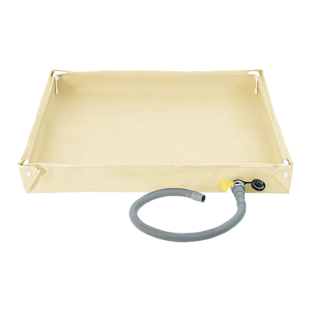 Foldable Shower Base Portable Camping Shower Tray With Drain Pipe 80x80cm Oxford Cloth Water Basin For Tent Beach Car Pet Bath