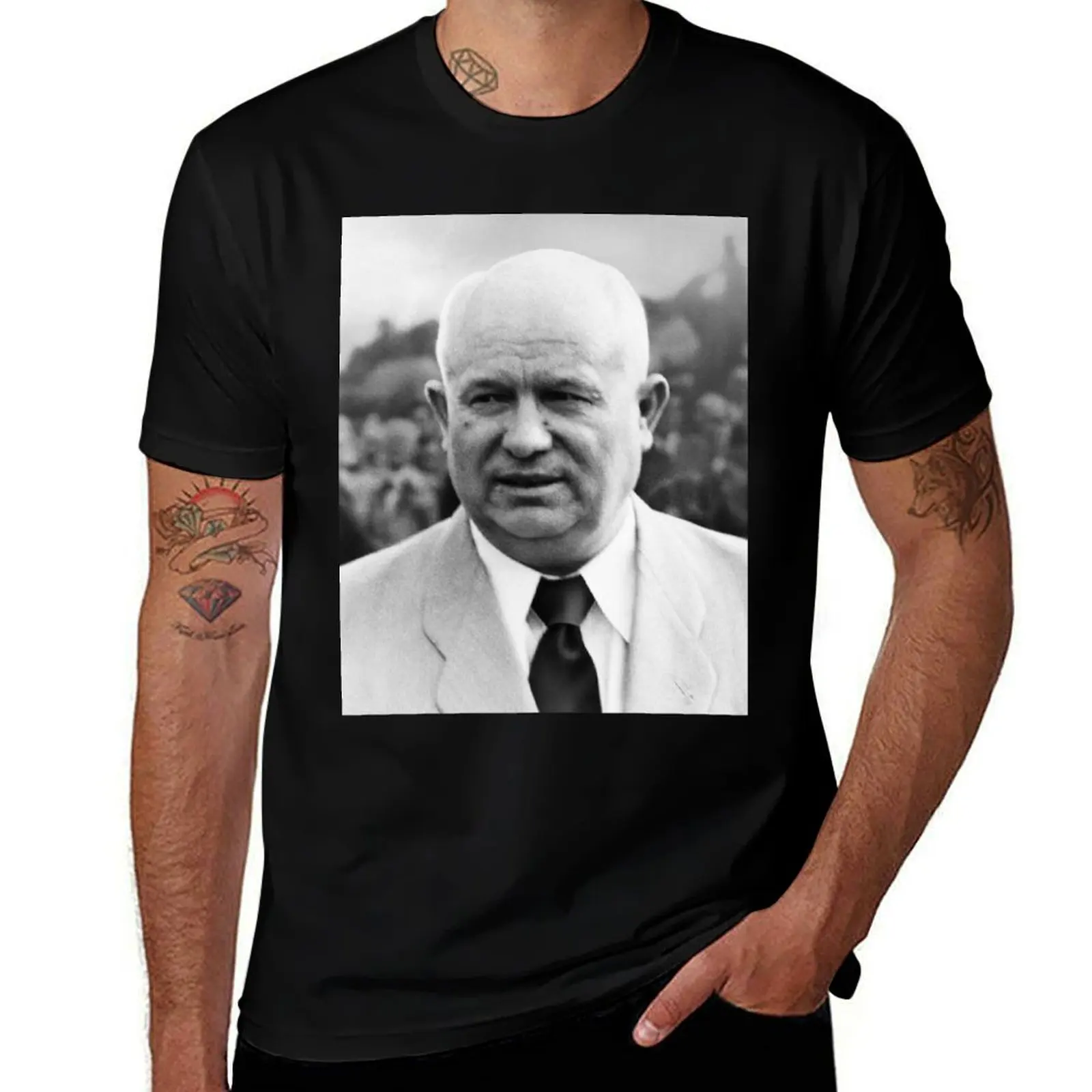 

Nikita Khrushchev T-Shirt man t shirts cotton anime t shirts oversize T-Shirt