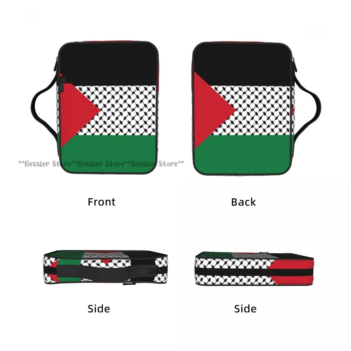 Palestine Flag Bible Bag Zipper Handle Handbag Bible Cover Case Carrying Bible Storage Bag
