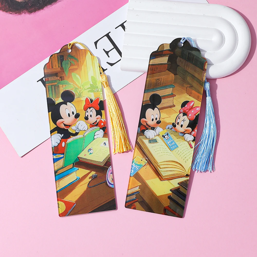 

Creative Mickey Mouse Acrylic Bookmarks With Tassel Readers Bookmarks For Anime Lovers Collectibles