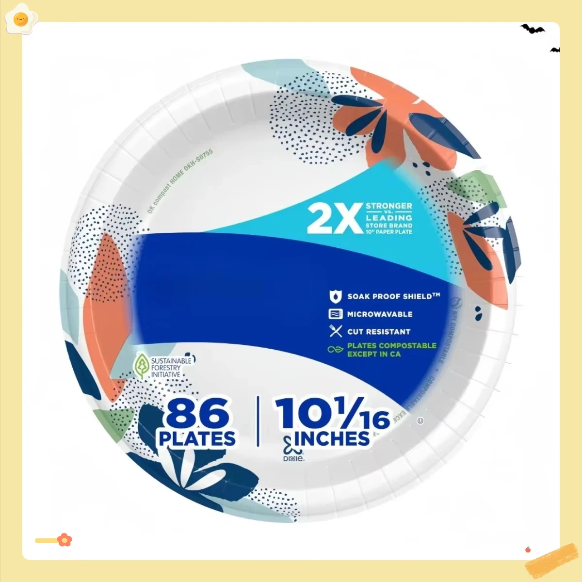 Platos de papel blanco a granel de 86 unidades, diseño fuerte de 10 pulgadas: a prueba de remojo y resistente a cortes, ideales para fiestas, barbacoas, picnics