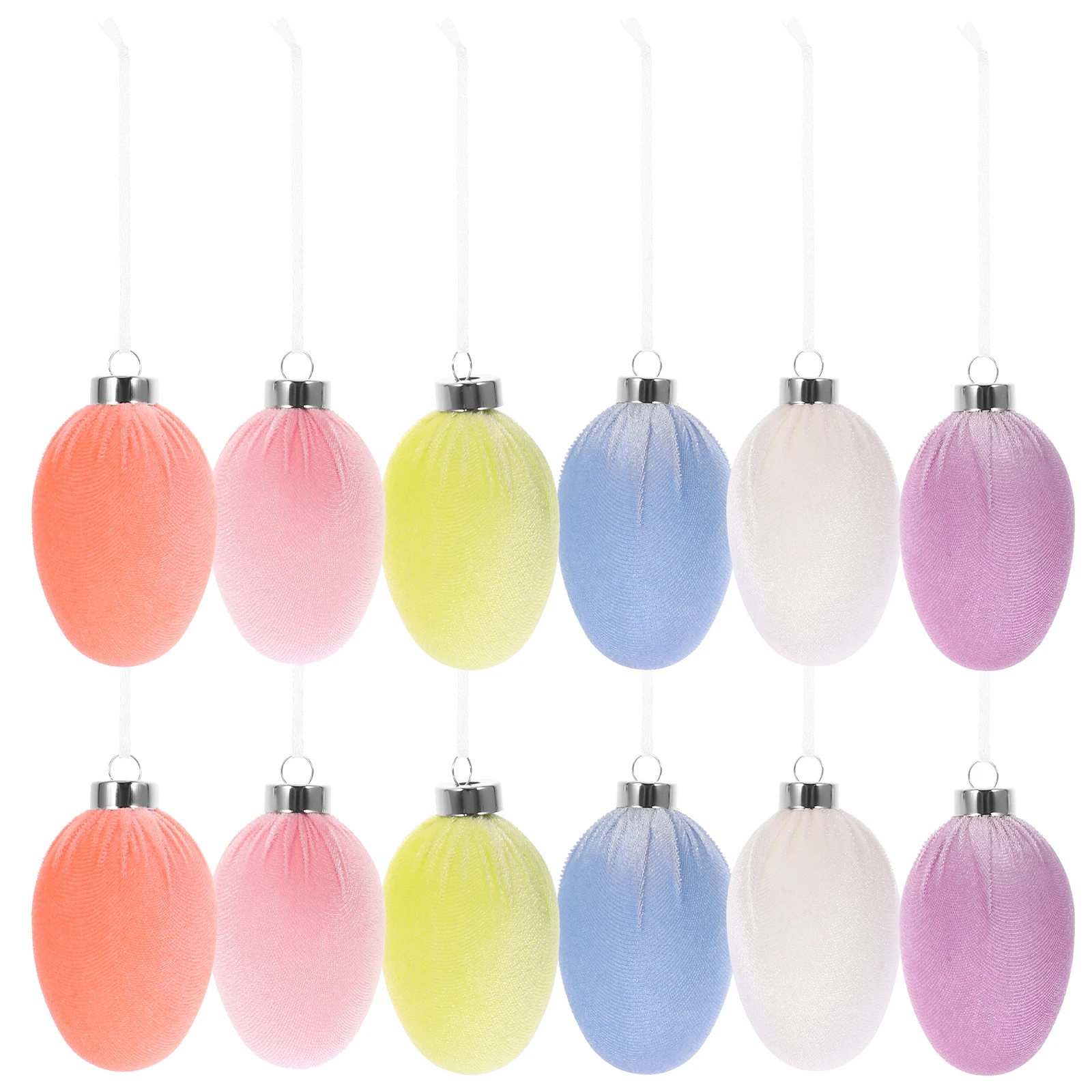 

12 Pcs Easter Eggs Decorations Egg-shaped Spring Ornaments Pendant Creative Filler Decorative Plastic