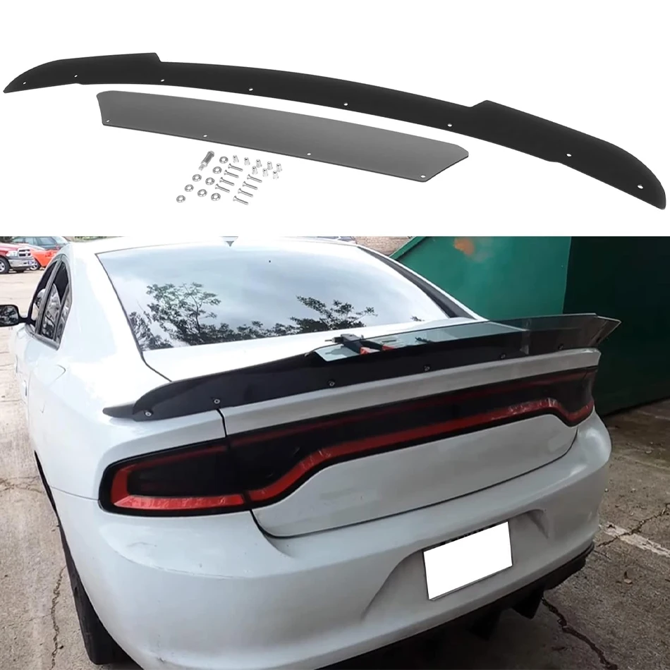 

TM Rear Wickerbill Spoiler for Dodge Charger 2015-2021 SRT Scat Pack Hellcat V1 Add-on Style Rear Trunk Spoiler