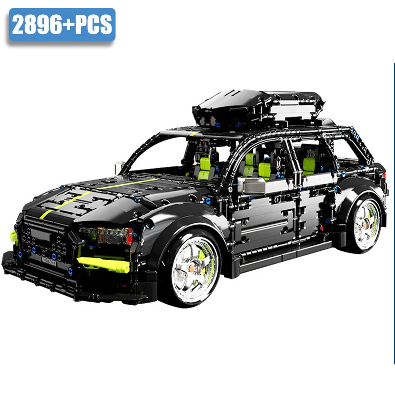High-tech Expert 2896pcs Audied RS6 Toerwagen Model Bouwstenen MOC Stad Sport Auto Reizen SUV Voertuig Bricks speelgoed Voor Kinderen