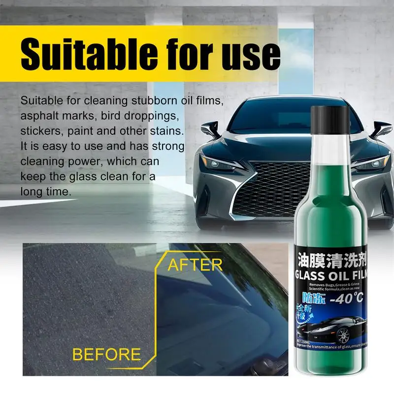 Glass Greasy Film Cleaner 150ml Multifunctional Glass Cleaner For Oil Grease Film Glass Care Products For Windshield Rearview