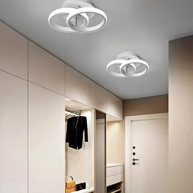 Modern Baked Enamel Finish LED Ceiling Lamp 3 Color Temperature Corridor Lights Balcony Lamps Bedroom Living Room 110V-240V