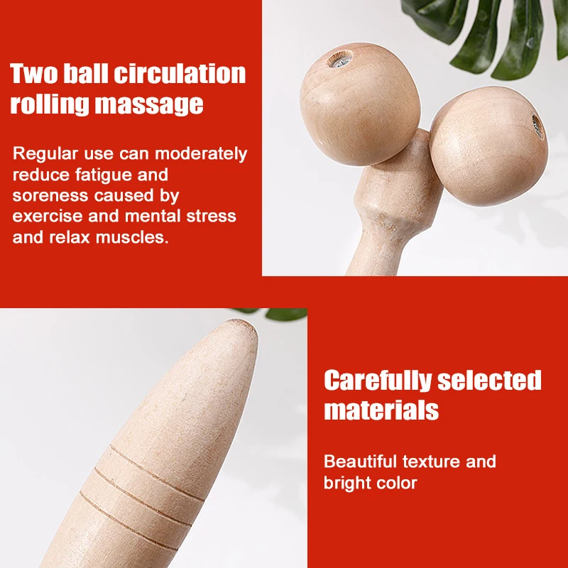 Wooden Face Roller Ball Massager 360 Rotation Thin Face Lifting Wrinkle Remover Massage Tools Neck Chin Massage Slimming