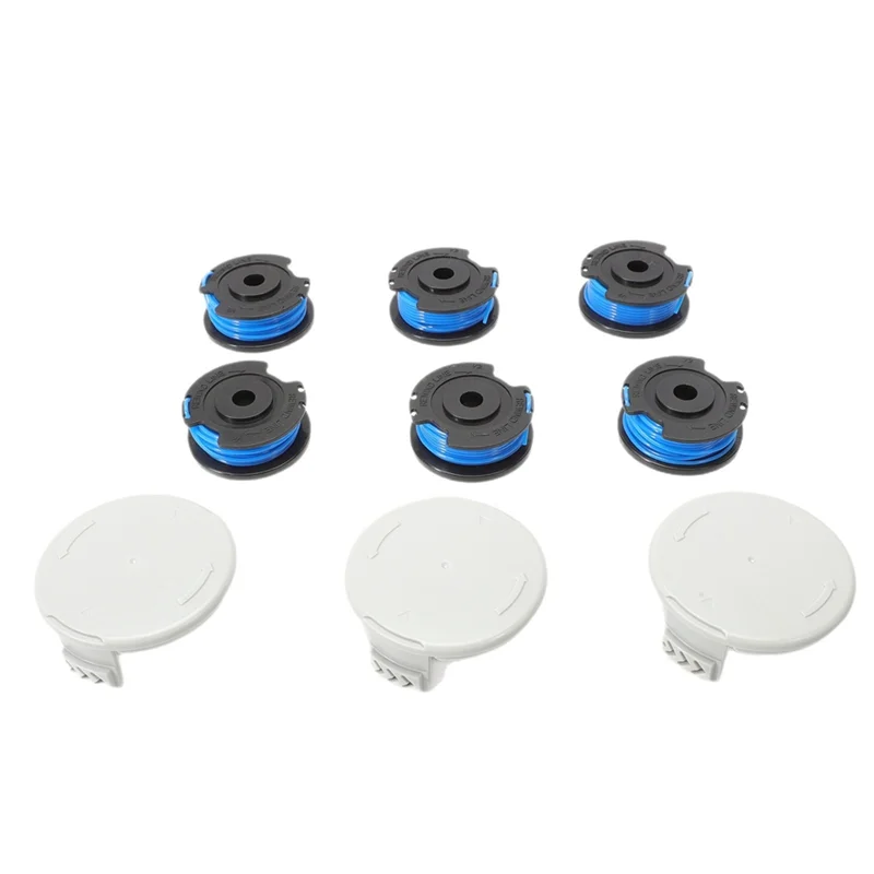 

B23B 6 X Trimmer Coils With 3-Coil Caps 14443120 For Karcher LTR 18-30 Lawn Mower Accessories