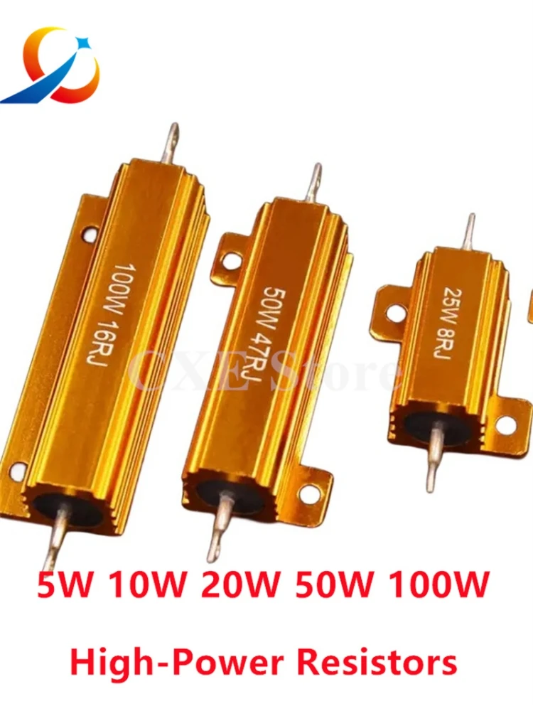 Résistances haute puissance RX24-5W/10W /20W/50W/100W/200W/300W/500W 0.1R/1R/3R/5R/10R/100R/1K/2K/10K, résistance à la Dissipation thermique, nouveau
