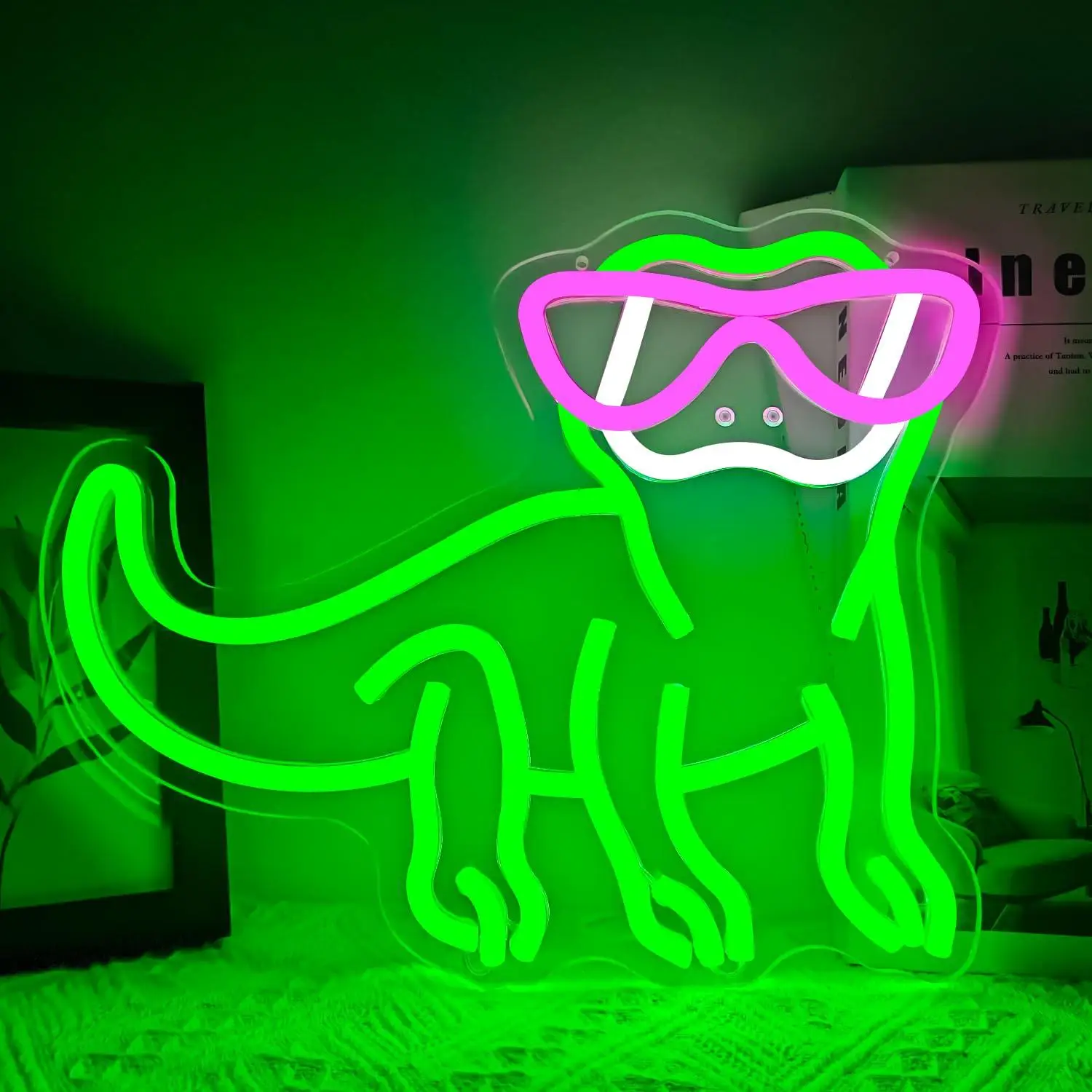 

Неоновая LED-лампа «Крутая ящерица» для декора стен, питание от USB, для спальни, мужской комнаты, домашнего бара, игровой комнаты, вечеринок, художественного оформления, подарки