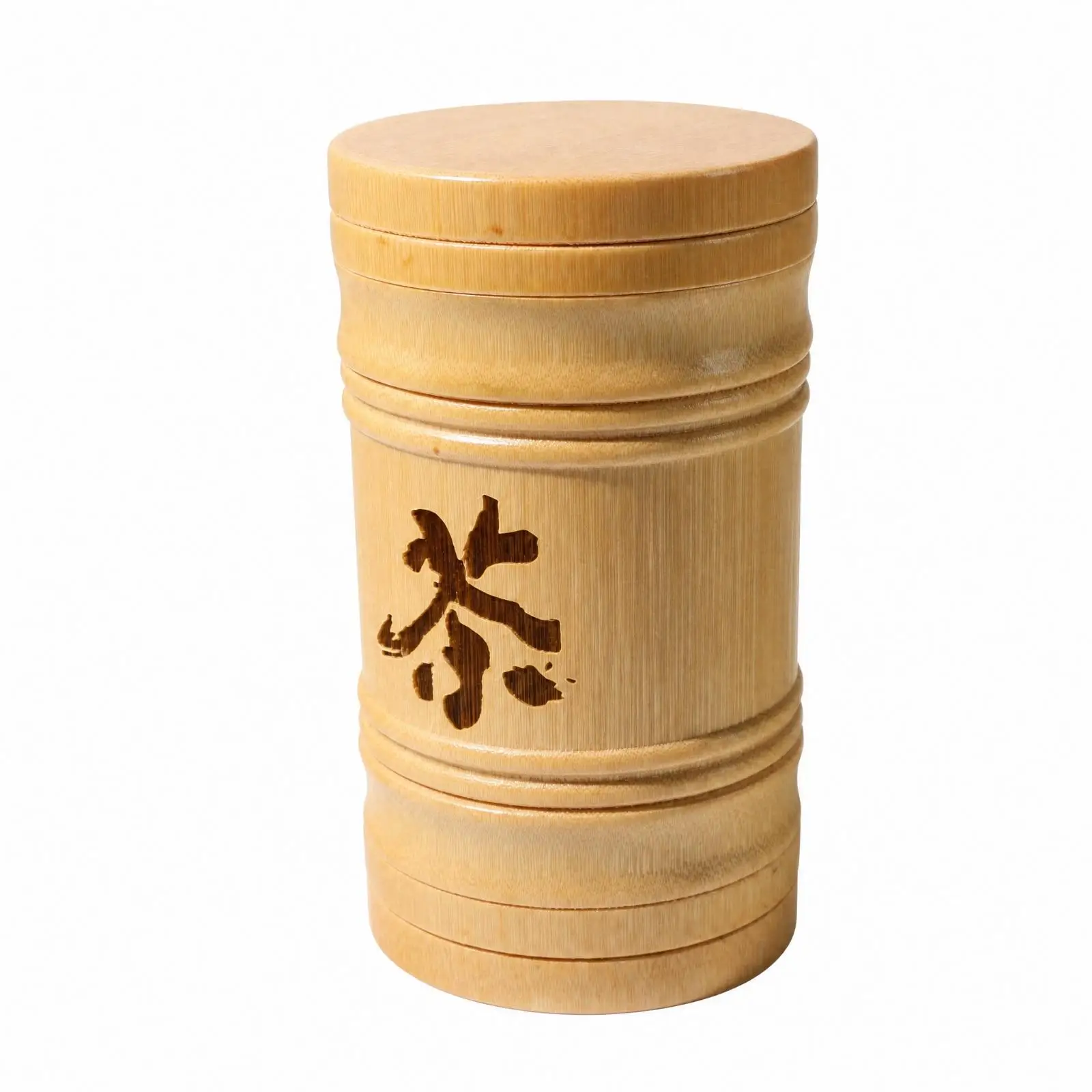 Tea Coffee Sugar Container Set Bamboo Aromatic Herb Canister with Lid for Loose Leaf Tea Storage Kitchen Shelf