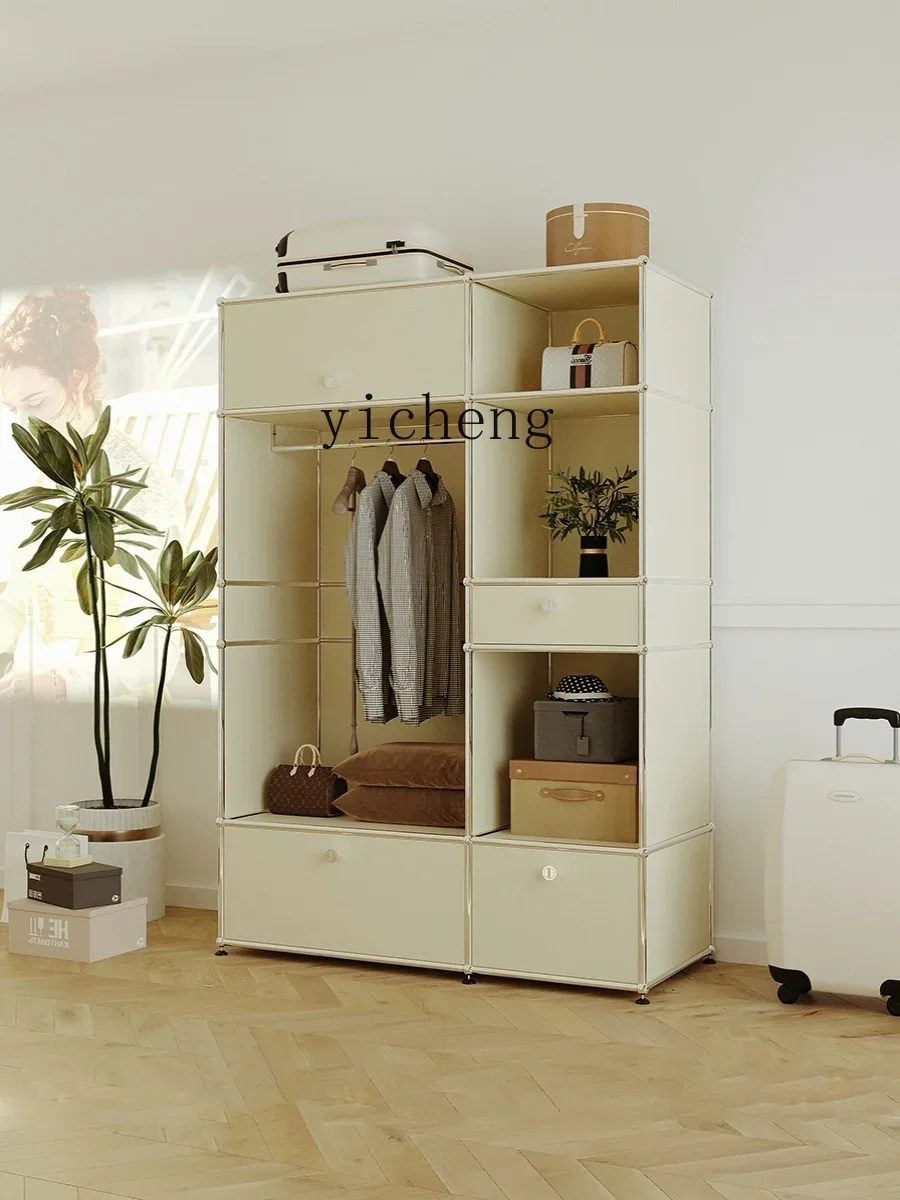 XL medieval USM module ins simple storage hanging clothes stainless steel light luxury open wardrobe