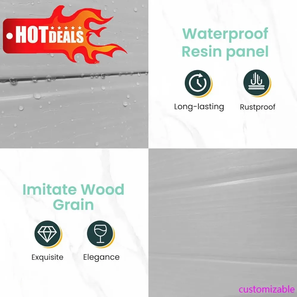 

Outdoor Resin Storage Shed 6x4.5 FT, Plastic Garden Shed for Bike, Garbage Can, Tool, Outside Sheds with Lockable Door