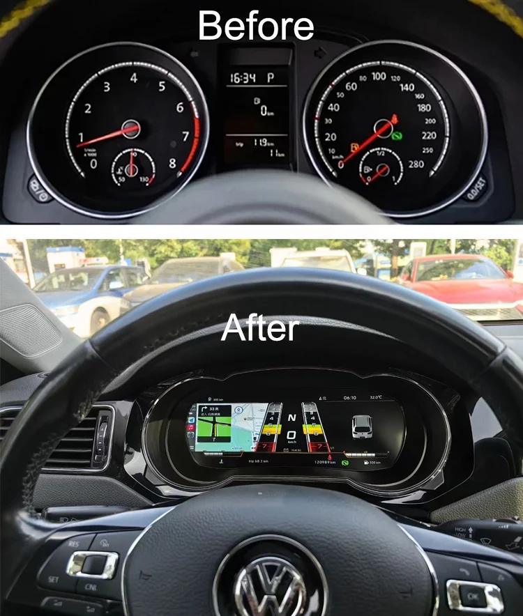 

YILIULIAN10,25-дюймовый цифровой кластер, виртуальная приборная панель кабины, ЖК-дисплей приборов для VW Jetta от 2011 до 2017 лет