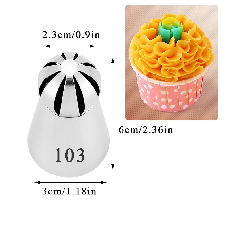 New Cupcake Stainless Steel Sphere Ball Shape Icing Piping Nozzles Pastry Cream Tips Flower Torch Pastry Tube Decoration Tools