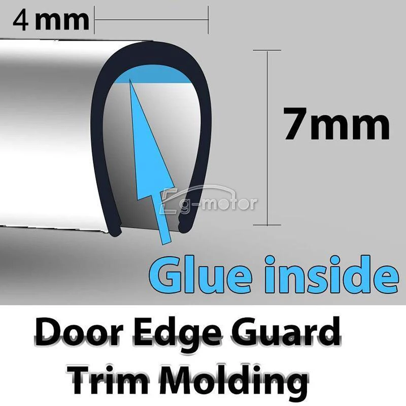 Chrome Door Guard Moulding Strip 4Meters 7mm U Style Silver Trim Vehicle Accessories Car Decoration Impact Grill Line Truck SUV