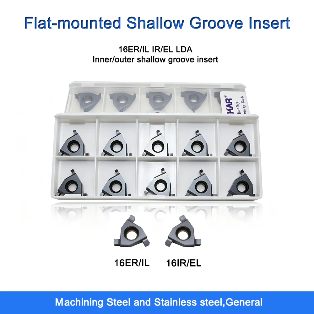 DESKAR16ER/IL 16IR/EL Carbide Grooving Insert 0.7 0.8 1.0 1.1 1.5 2.0 3.0mm Flat Mount Outer Inner Groove Blade CNC Lathe Cutter