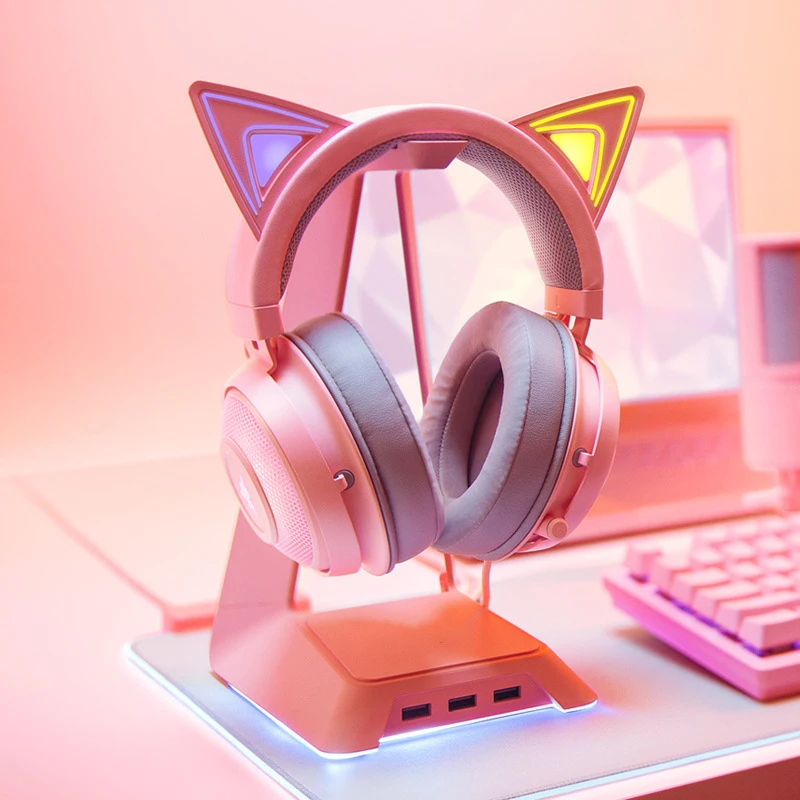 Cat Ears USB Interface Active Noise Reduction Microphone Headset Kitty Gaming Headset TNX 7.1 Surround Sound Headphone