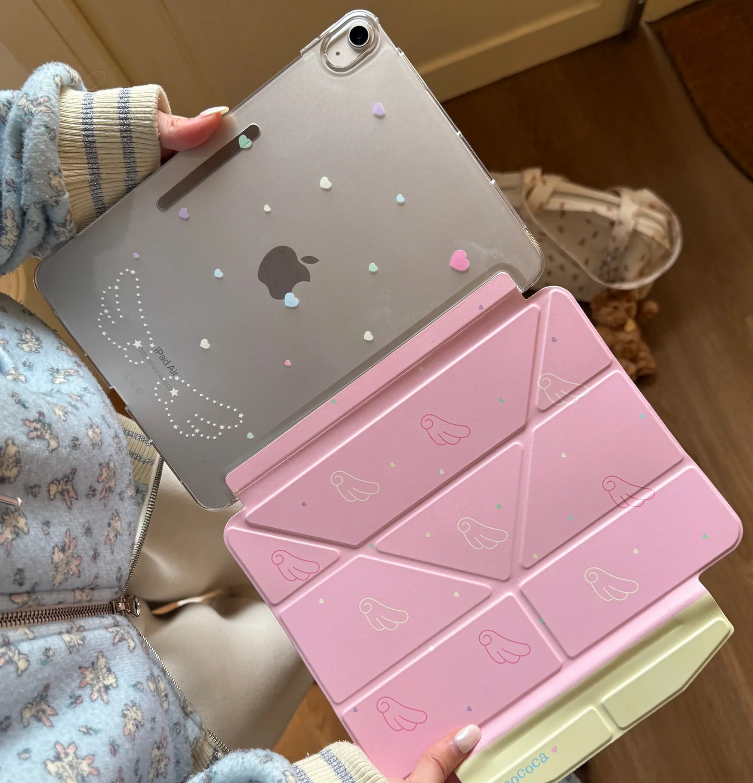 

Pink Angel Wing Tablet Case For iPad Pro 11 12.9 13 8.3 M2 M4 M3 9.7 10.2 5/6th 7/8/9 10th 11th Mini 6 7 Air 3 4 5 6 Stand Cover