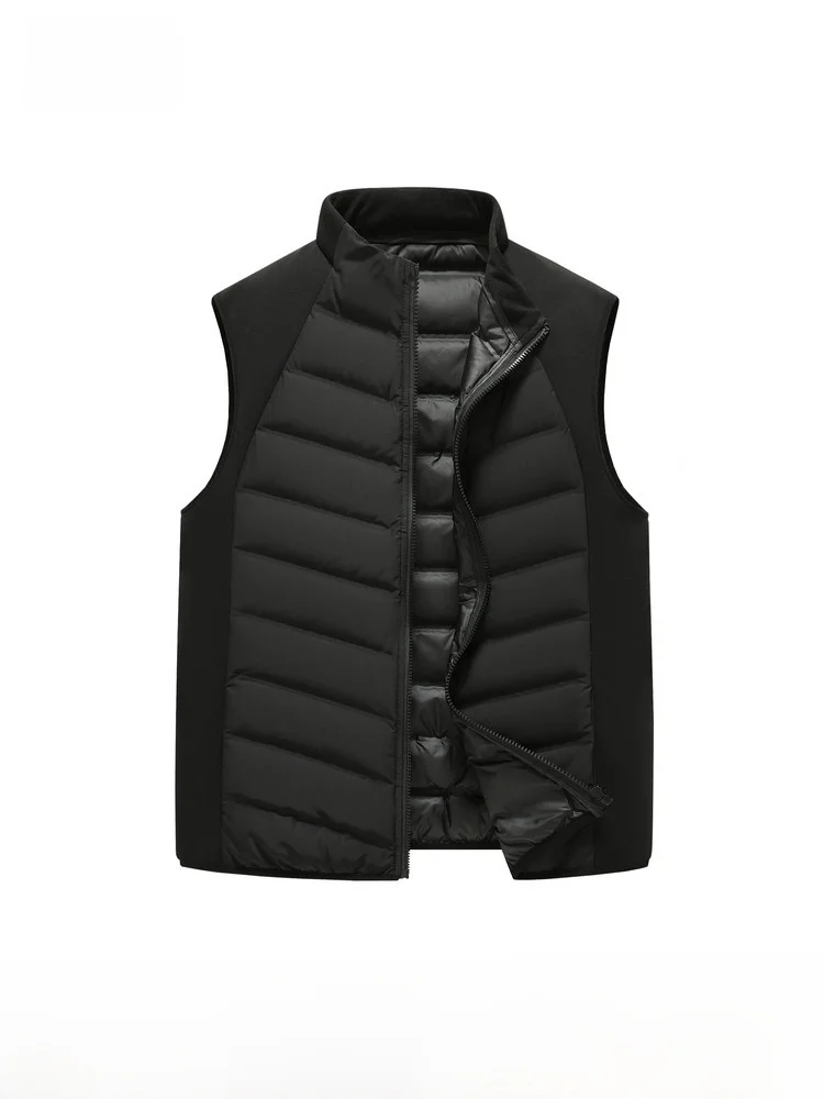 

Snow Flng 2026 Spring Men's down Jaet Vest Casual Busin Sle Splice Polyester Fiber Du down Inner Wear Double Sided