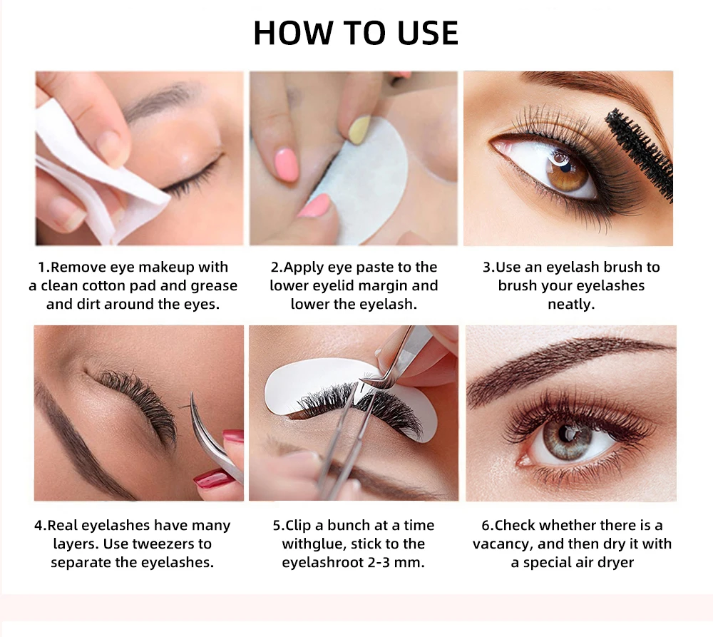 Yelix 12 Reihen Glänzende Seiden-Einzelwimpernverlängerungen Weiche Russische Volumen-Wimpern Natürlicher Look Gemischte Länge 7-16mm Tray – Detail 4
