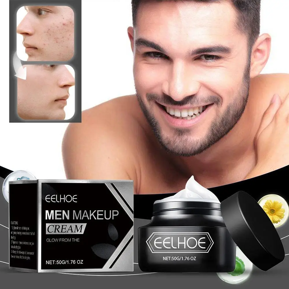 Crema BB para hombre, corrector Facial, Control de aceite, resistente al agua, nutritivo, duradero, cobertura de defectos, crema Facial larga, brillo BB, maquillaje para hombre X1B8