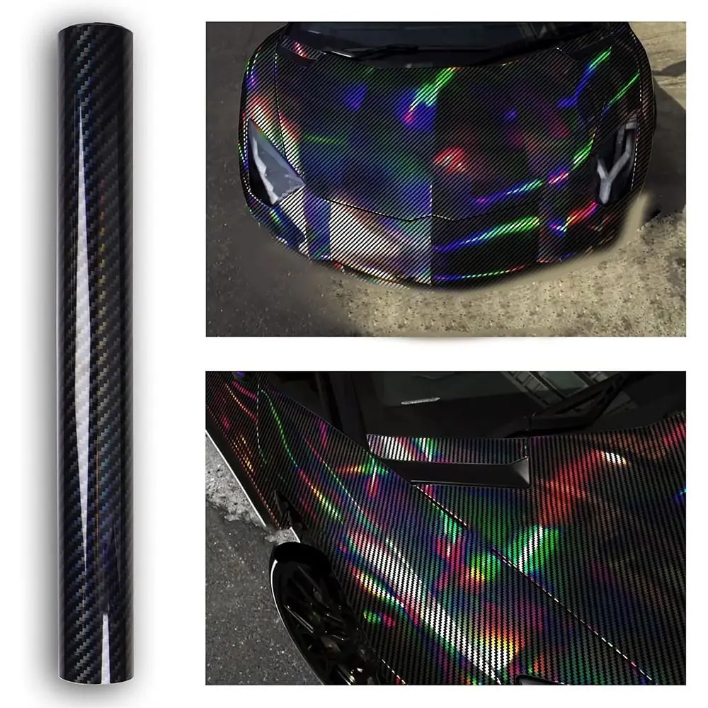 Film High Gloss Carbon Fiber Vinyl Film Car DIY Interior Exterior Motorcycle Body Stickers 9D Effect Car Interior Sticker