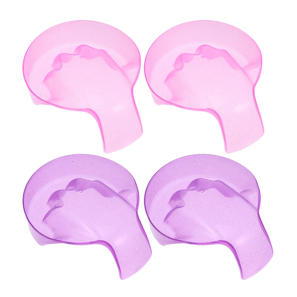 4 قطعة مجموعة صحون نقع الأظافر للتقليم والباديكير جل مزيل طلاء الأظافر أدوات سبا اليد تو إزالة الأظافر السلطانيات طبق