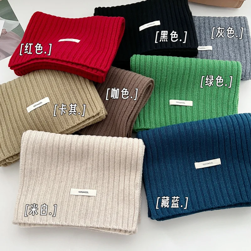 

Осень и зима, новинка, вязаный шарф из 100% овечьей шерсти, женский корейский вариант, универсальный, мягкий, высококачественный, теплый для шеи из пряжи для пар